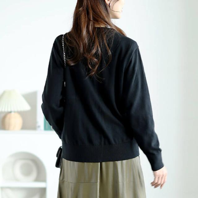 洗えるクルーネックカーディガン