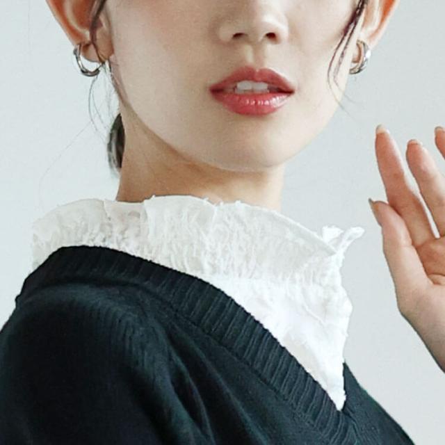 花柄シアーシャーリング付け襟