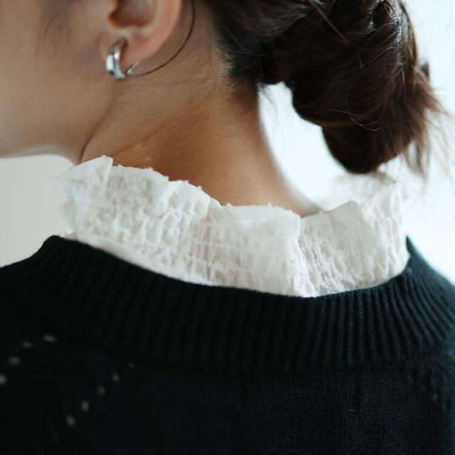 花柄シアーシャーリング付け襟