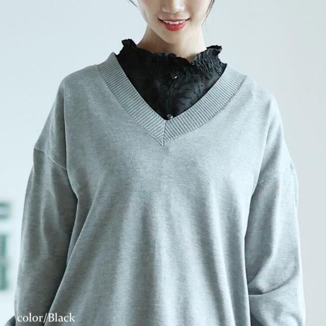 花柄シアーシャーリング付け襟