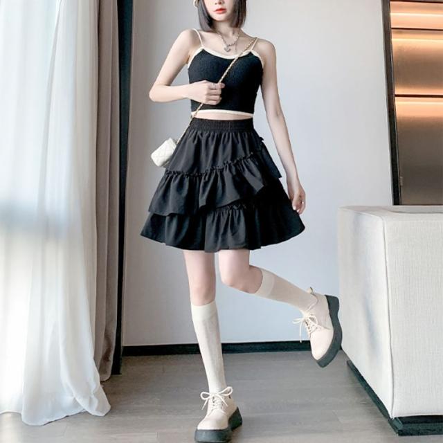 インナーパンツ付きフリルミニスカート