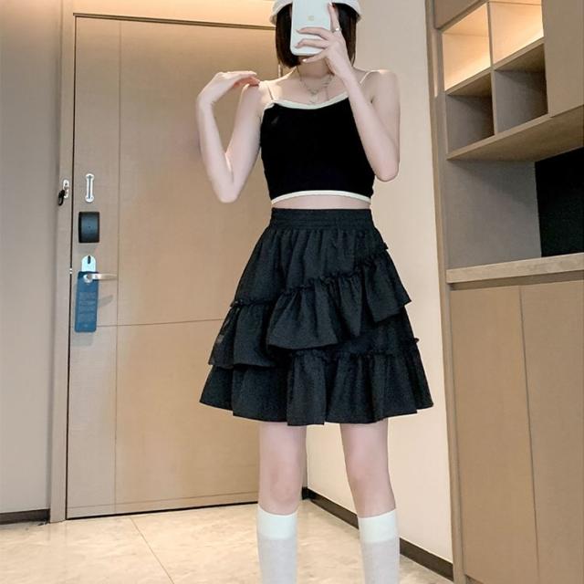 インナーパンツ付きフリルミニスカート