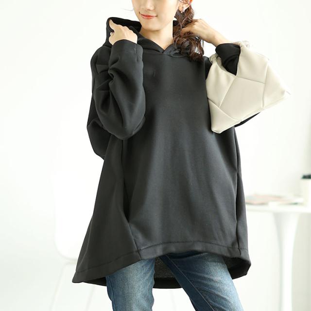 裏起毛ゆるコクーンパーカーチュニック