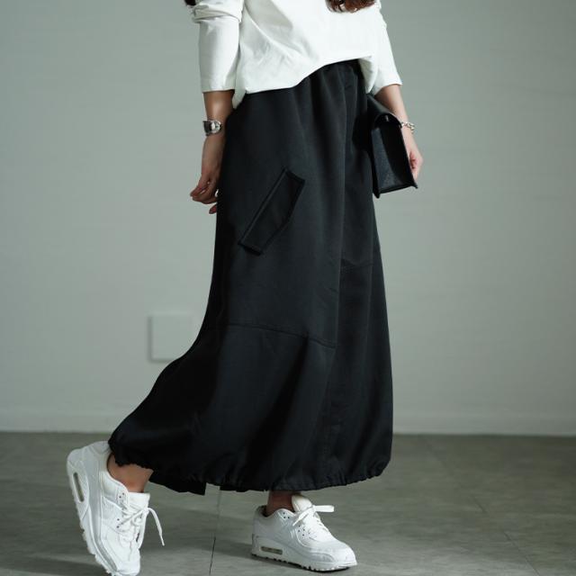 プリーツ切り替えバルーンスカート