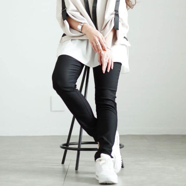 微起毛ストレッチスキニーパンツ