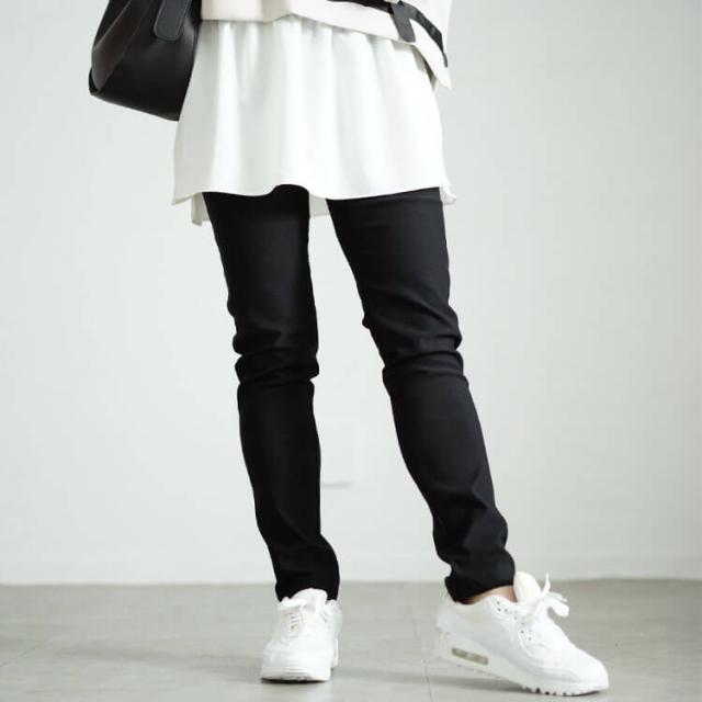 微起毛ストレッチスキニーパンツ