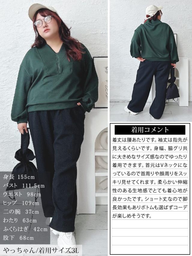 ハーフジップクロップドプルオーバー