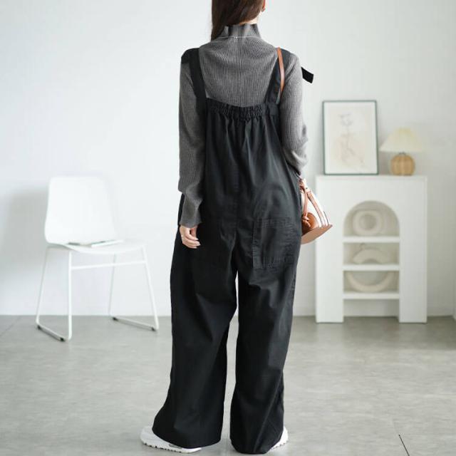 フロントジップサロペットパンツ