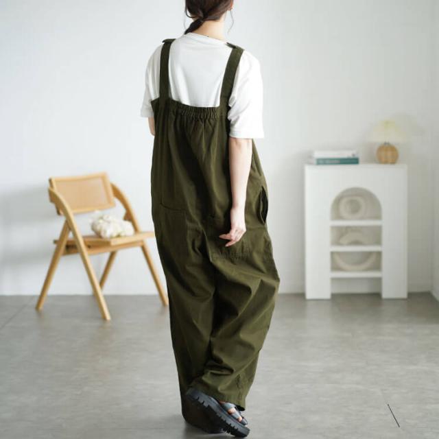 フロントジップサロペットパンツ