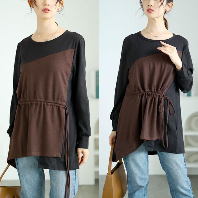 ウエストシャーリングアシメトップス