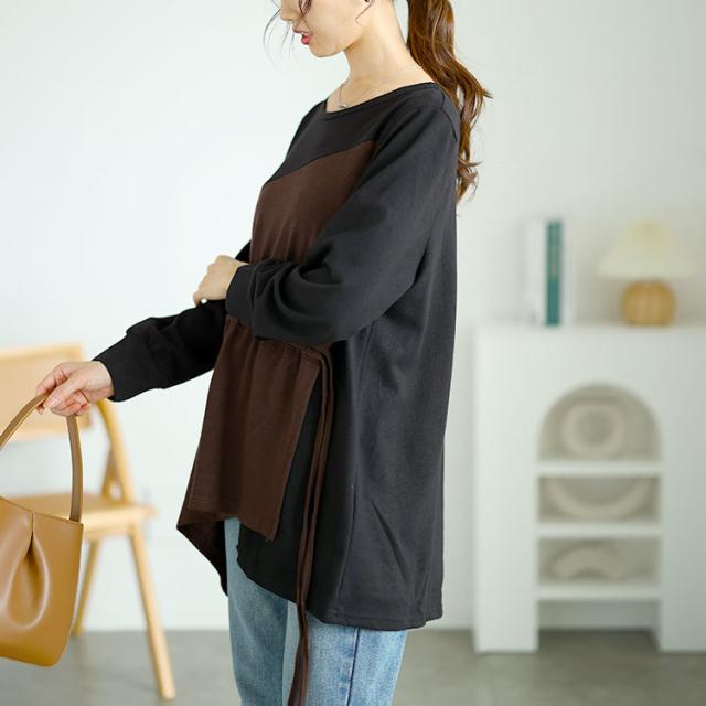 ウエストシャーリングアシメトップス