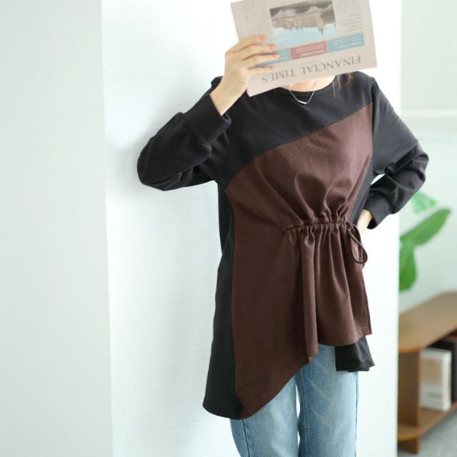 ウエストシャーリングアシメトップス