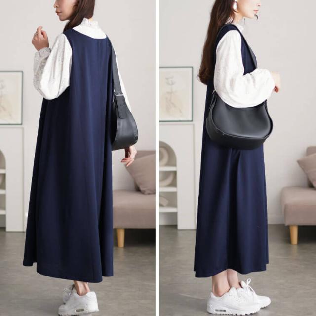 レースブラウスドッキングワンピース