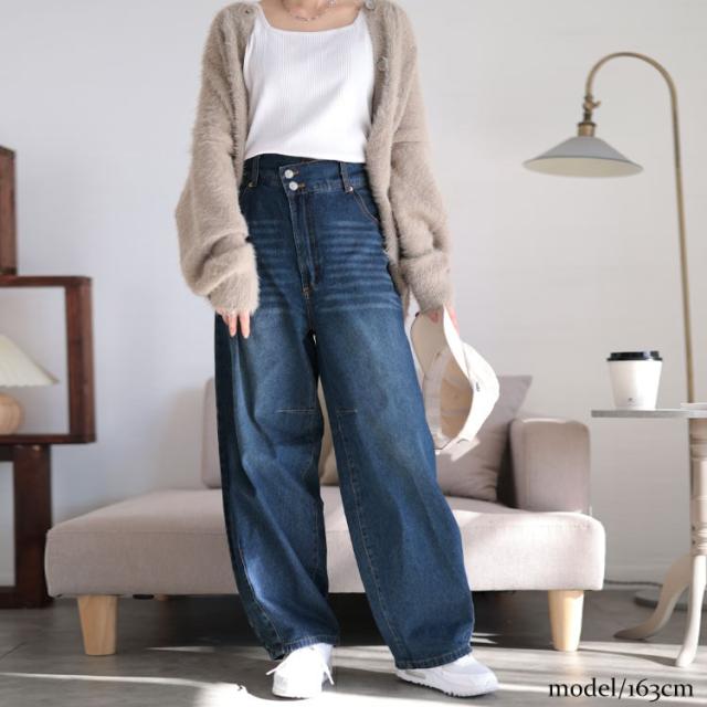 コットンデニムカーブパンツ