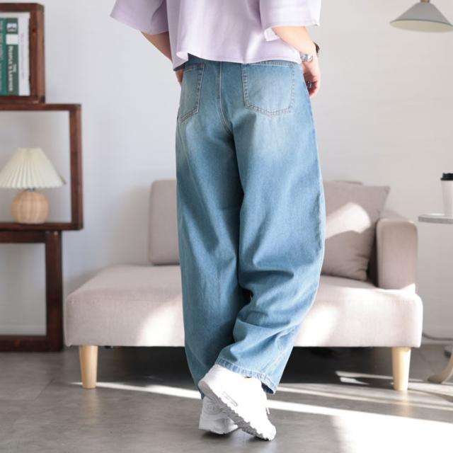 コットンデニムカーブパンツ