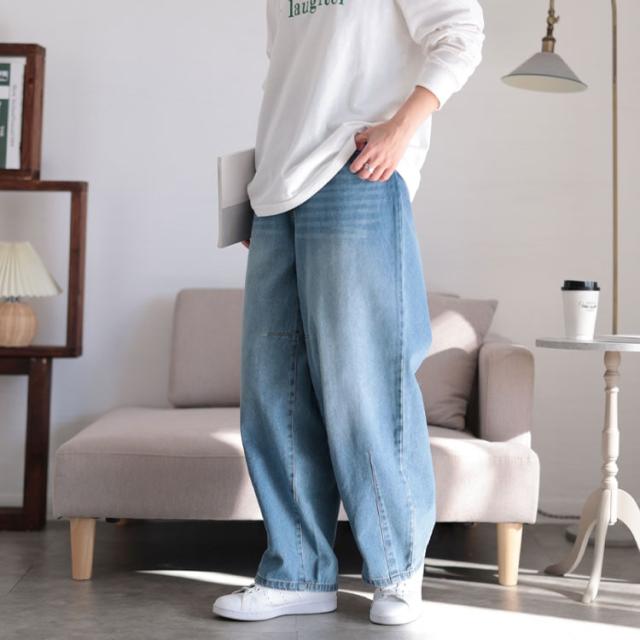 コットンデニムカーブパンツ