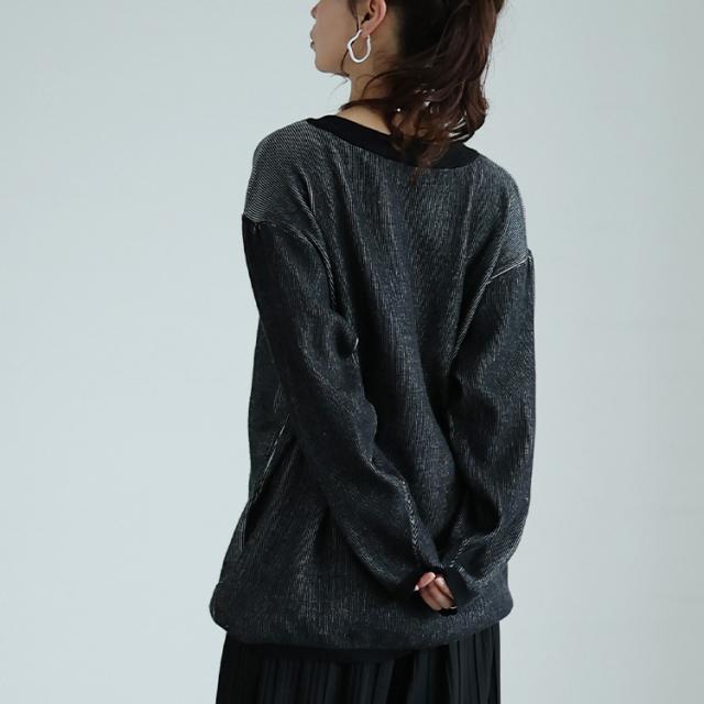 ツートンリブVネックプルオーバー