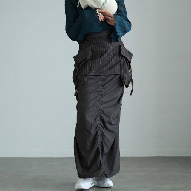 オーバーポケットレイヤードスカート