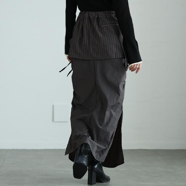 オーバーポケットレイヤードスカート