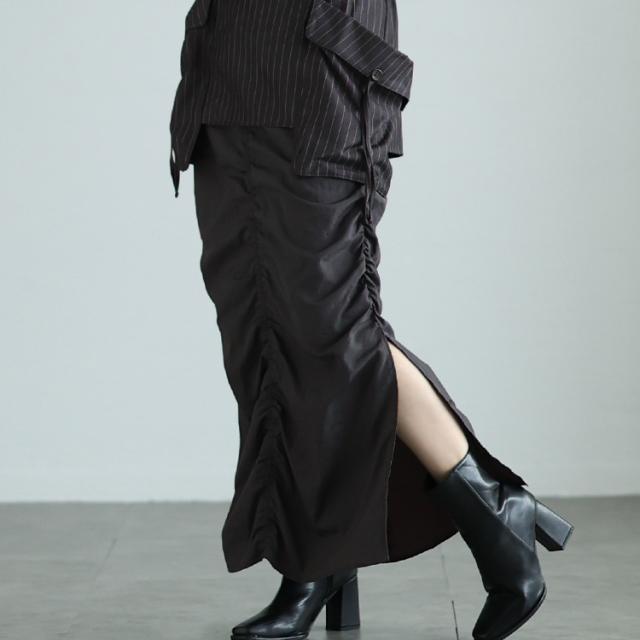 オーバーポケットレイヤードスカート