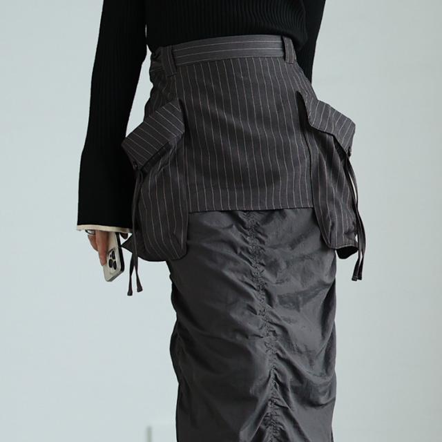 オーバーポケットレイヤードスカート