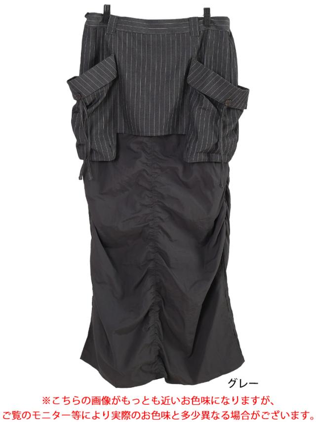 オーバーポケットレイヤードスカート