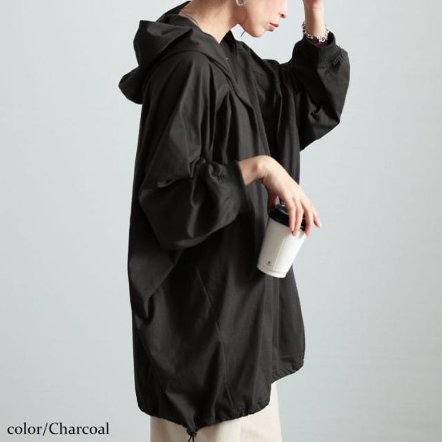 裾ドロストラグランパーカーチュニック