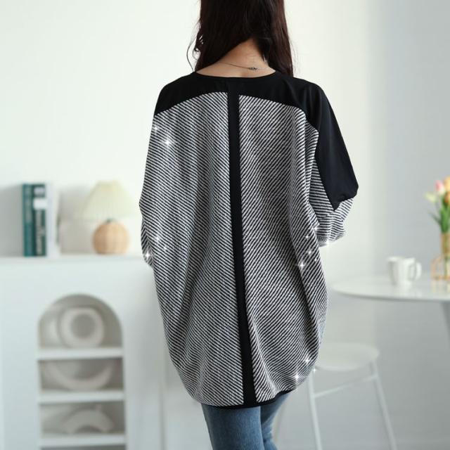 ヘリンボーン配色切り替えドルマンニット