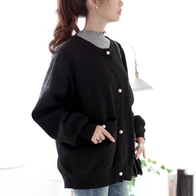 パールボタンニットカーディガン