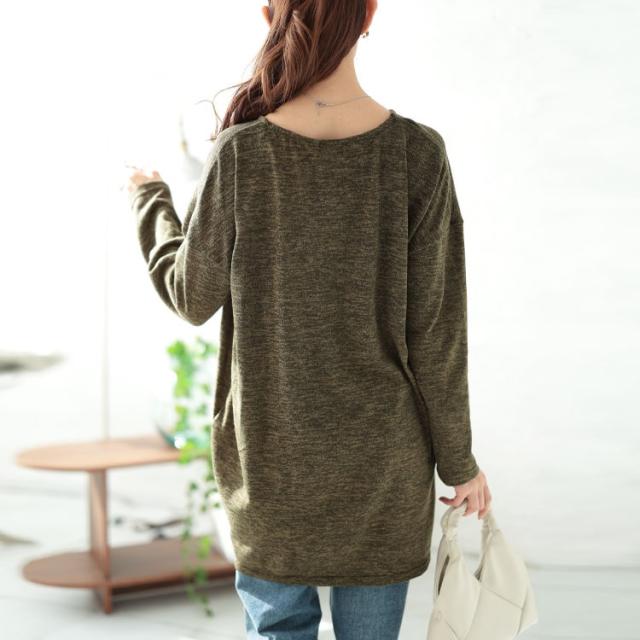 胸タックコクーン切り替えプルオーバー