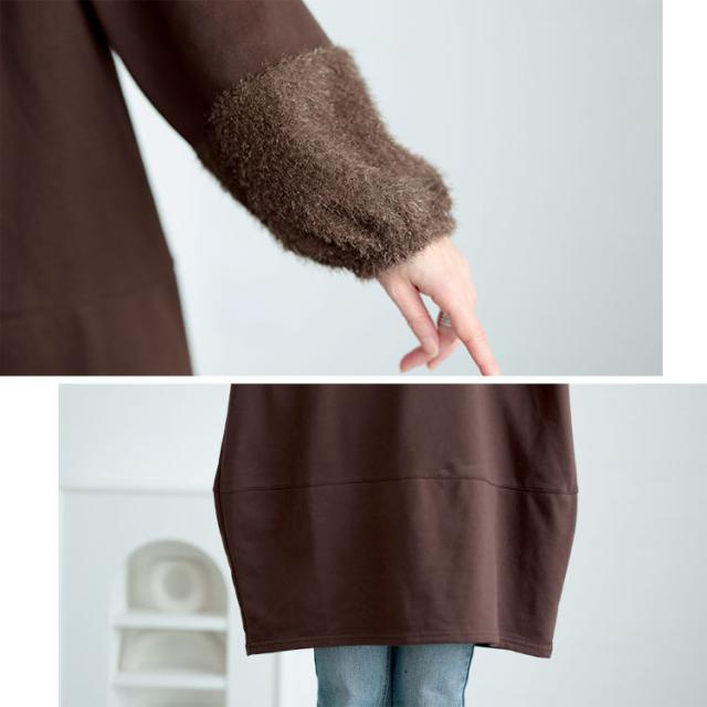 ラメシャギー切り替えコクーンチュニック