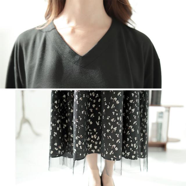 レオパード＆チュールドッキングワンピース