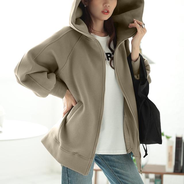 裏起毛ビッグフードドルマンZIPパーカー