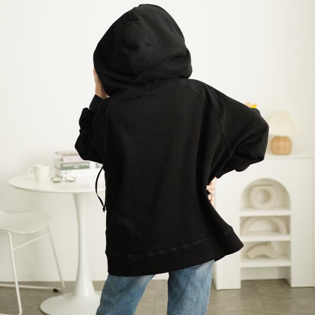 裏起毛ビッグフードドルマンZIPパーカー