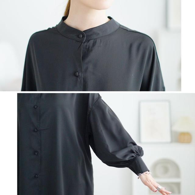 バンドカラーシャツワンピース