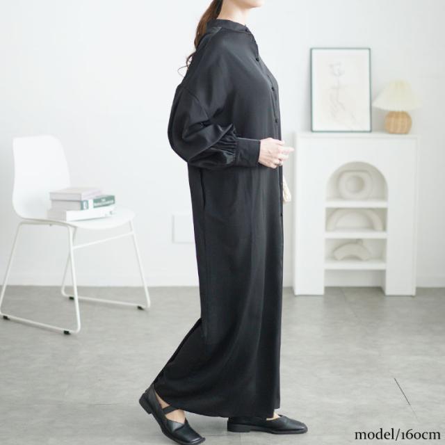 バンドカラーシャツワンピース