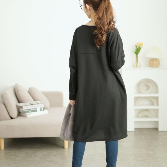 内側チェック切り替えドルマンワンピース