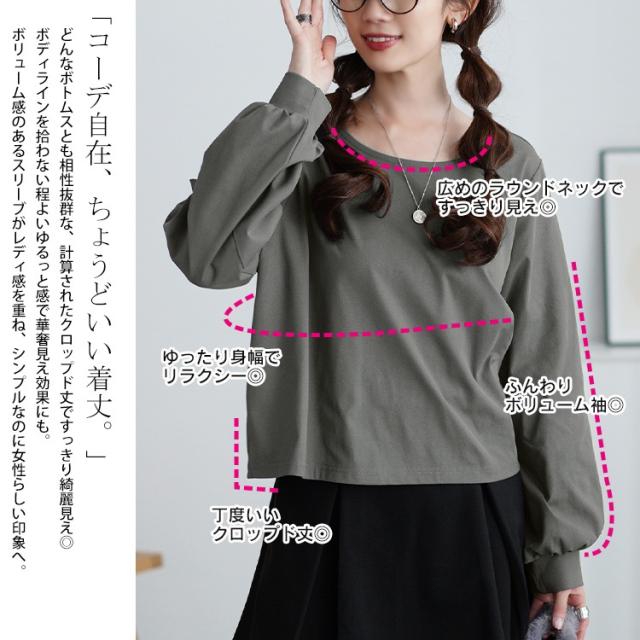 ボリュームスリーブクロップドプルオーバー
