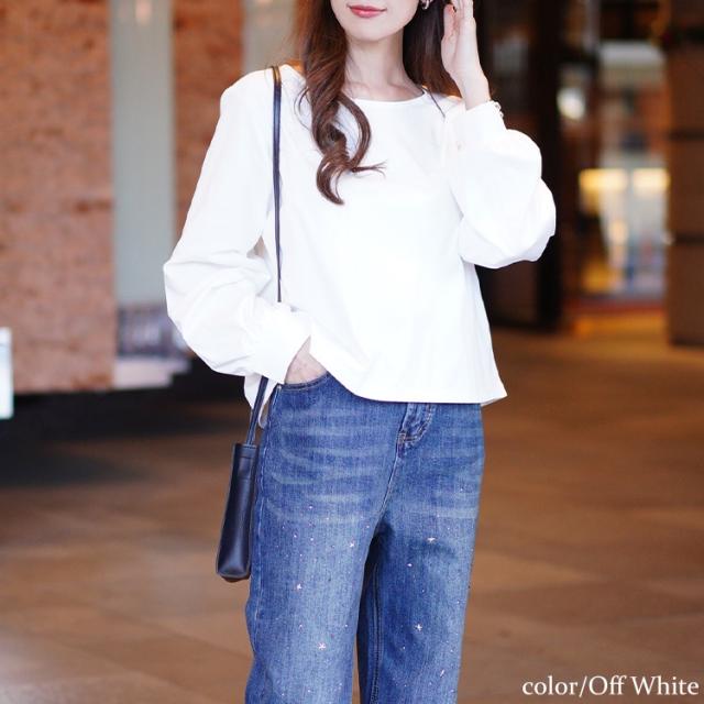 ボリュームスリーブクロップドプルオーバー