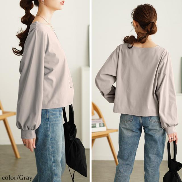 ボリュームスリーブクロップドプルオーバー