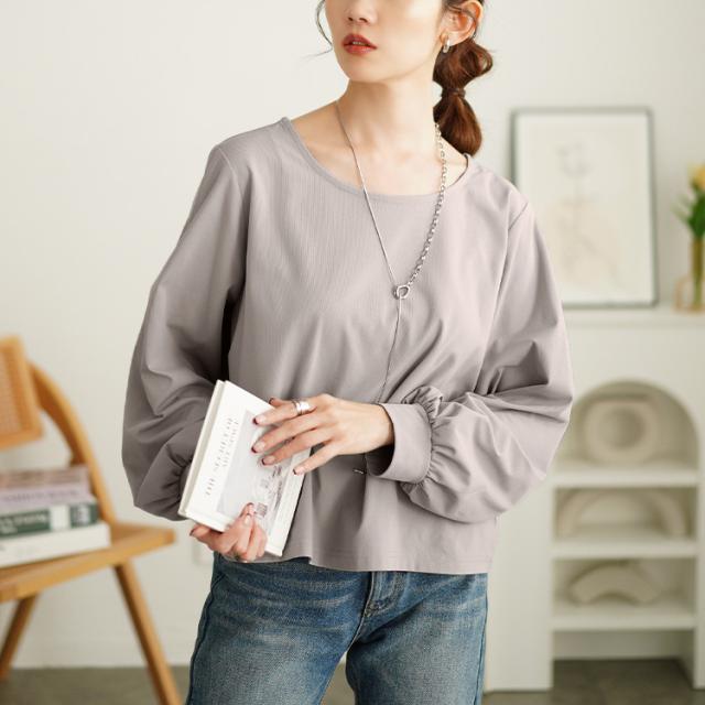 ボリュームスリーブクロップドプルオーバー