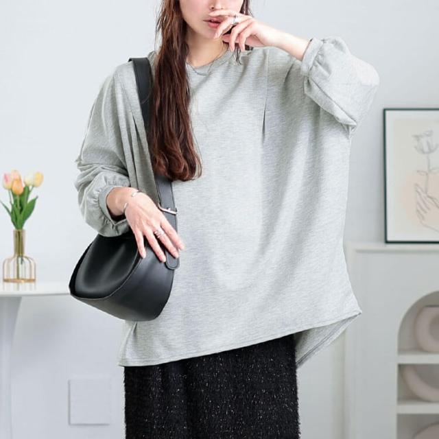 タック入りテールカットコクーンチュニック