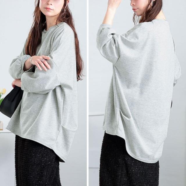 タック入りテールカットコクーンチュニック