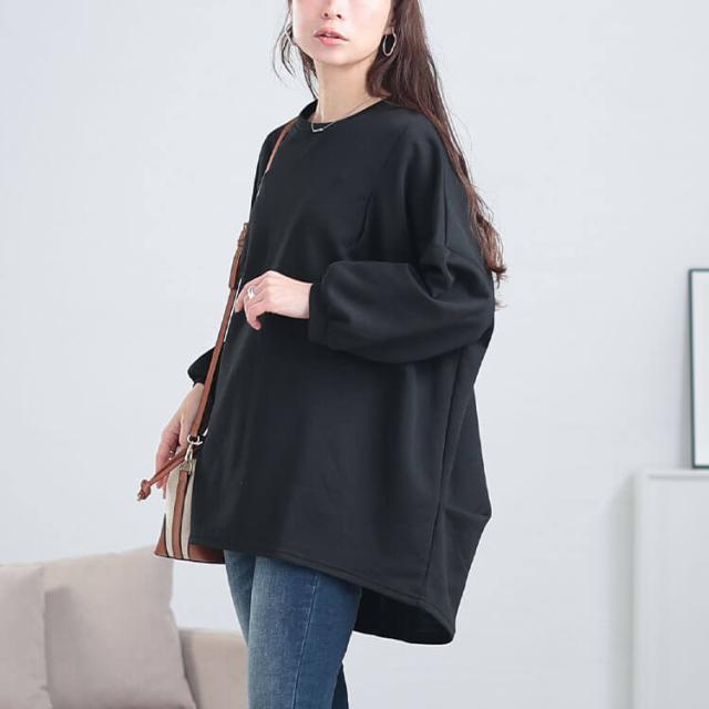 タック入りテールカットコクーンチュニック