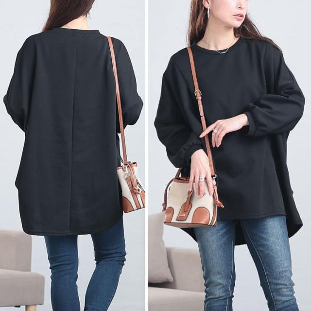 タック入りテールカットコクーンチュニック