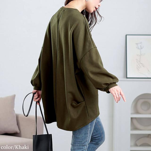 タック入りテールカットコクーンチュニック