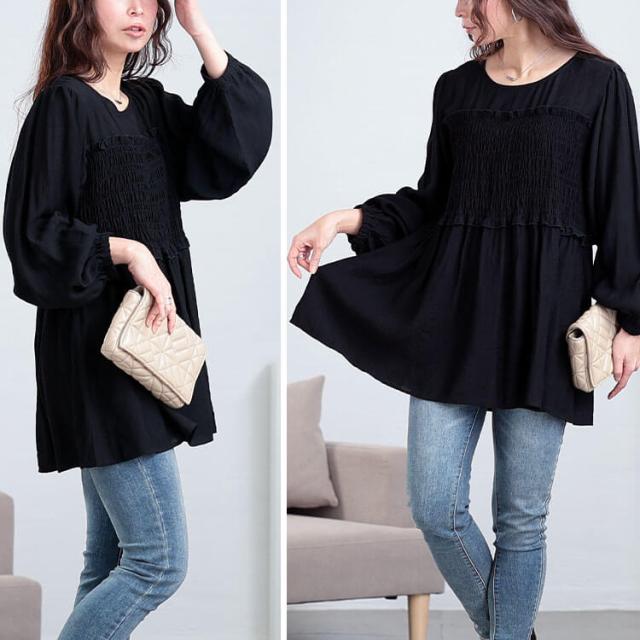 シャーリングビスチェドッキングチュニック