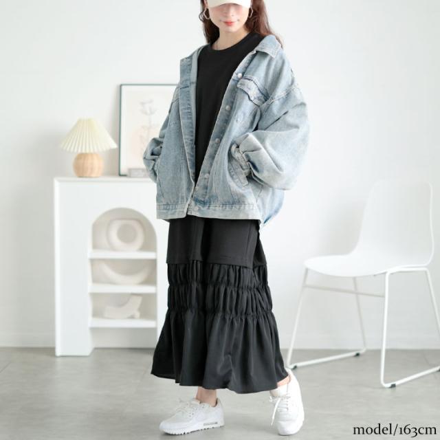 裾ティアードスウェットワンピース
