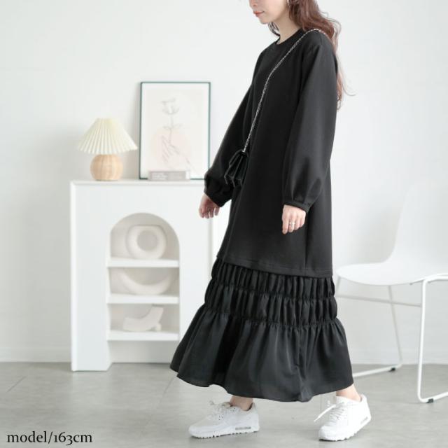 裾ティアードスウェットワンピース