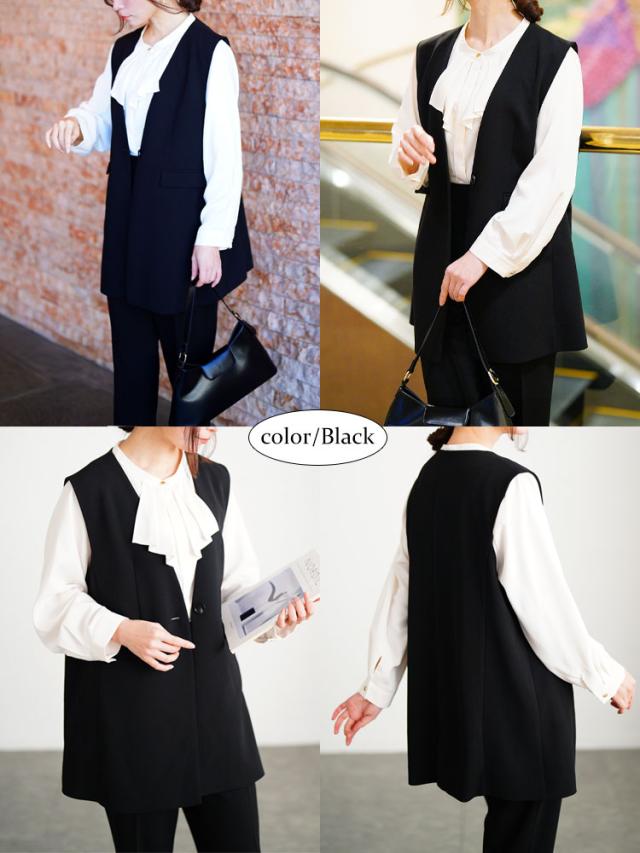 シワになりにくいパネルラインストレッチベスト